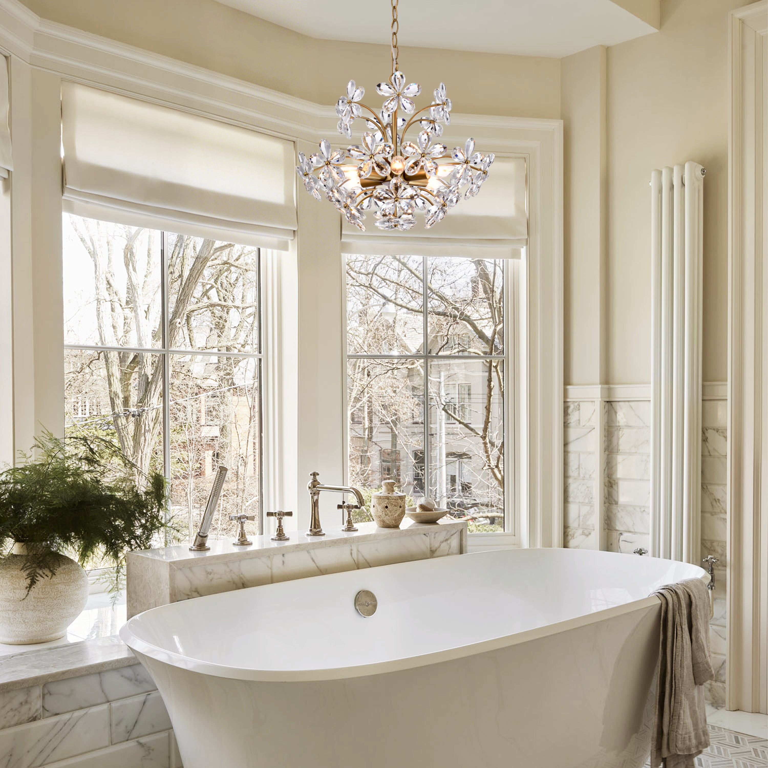 Liora Crystal Bloom Round Chandelier