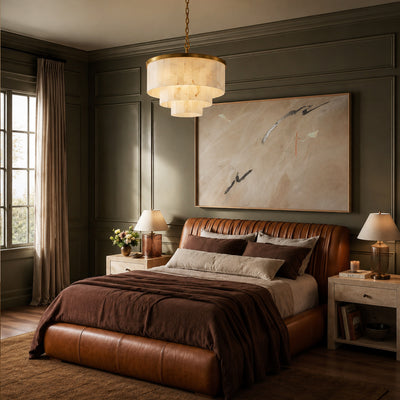 Montrava Alabaster Tiered  Round Chandelier