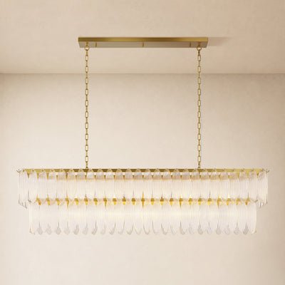 Ardelyne Crystal Leaf Linear Chandelier 48"-60"D 