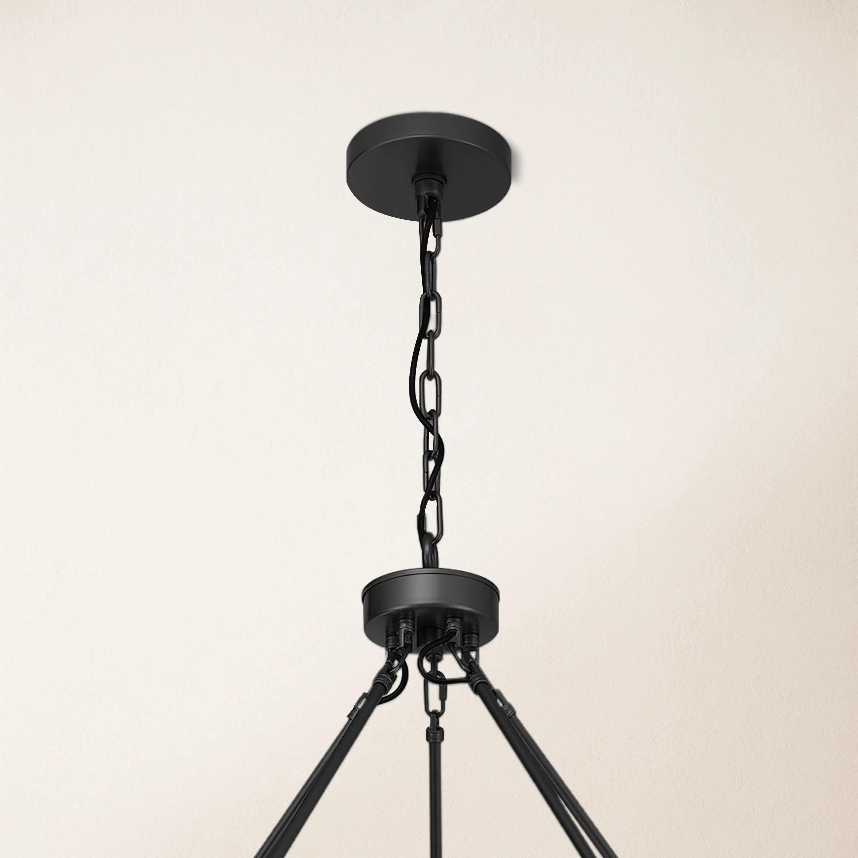 Cylora Glass Tube 2-Tier Round Chandelier 152cm