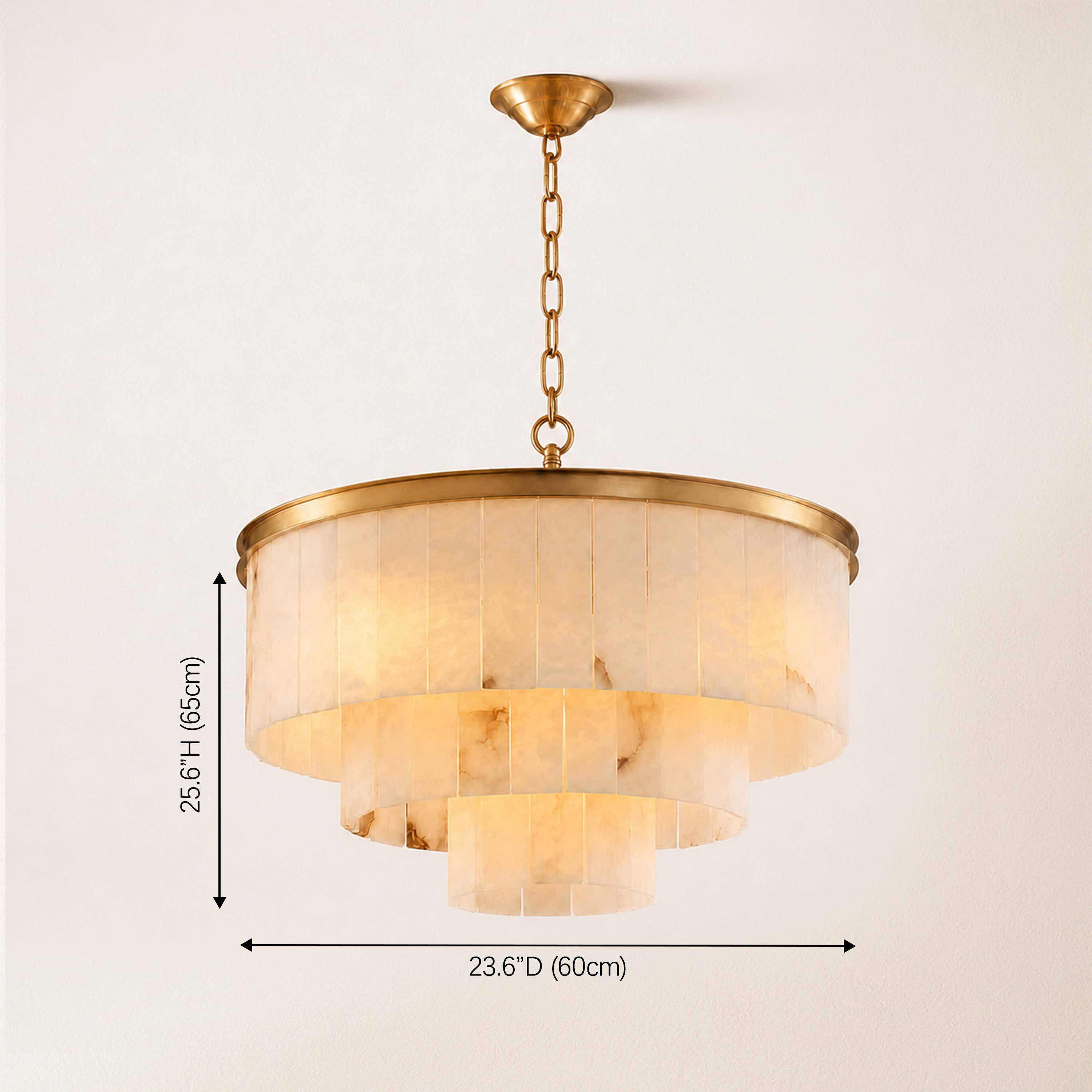 Montrava Alabaster Tiered  Round Chandelier