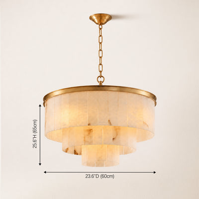 Montrava Alabaster Tiered  Round Chandelier