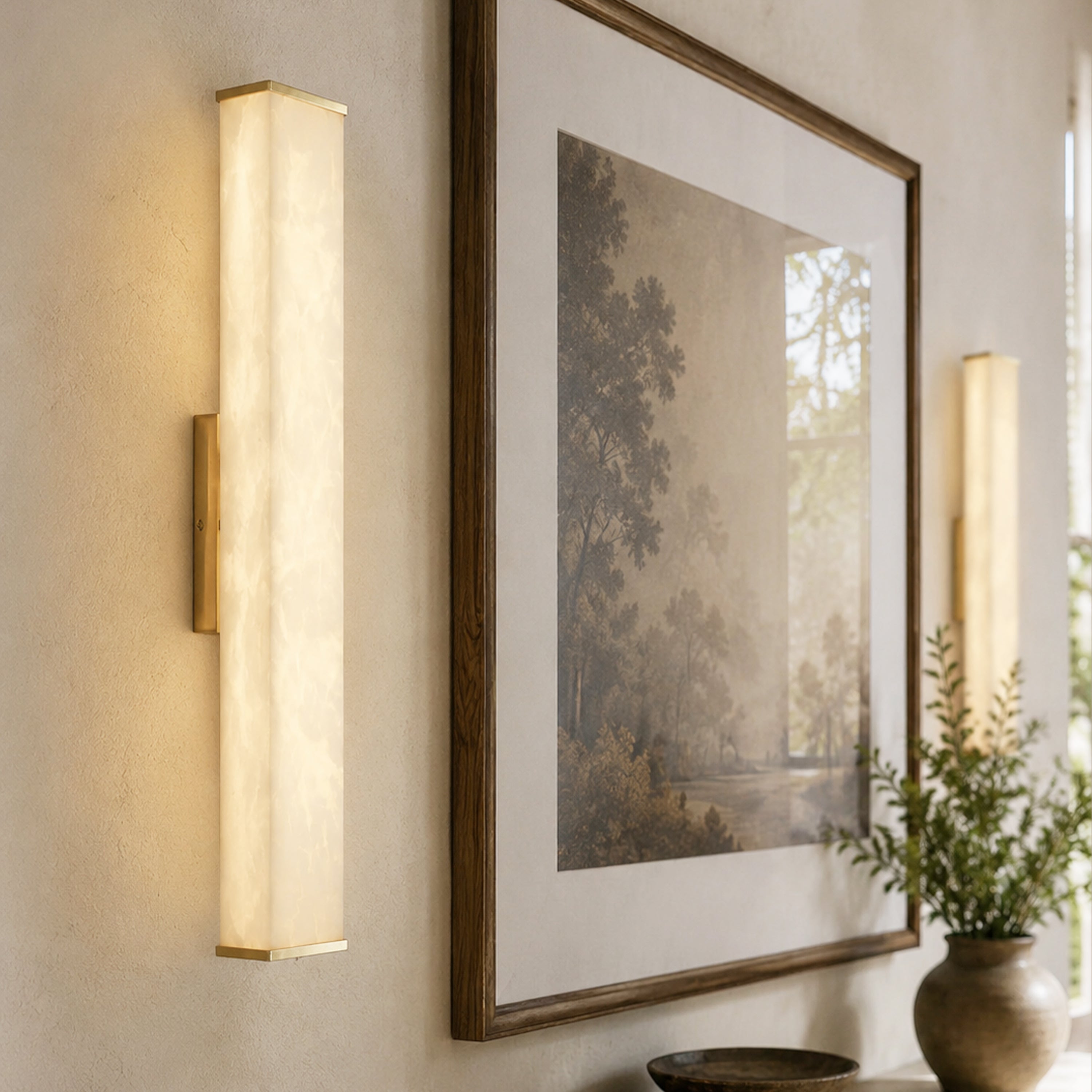Valoria Alabaster Rectangular Wall Sconce