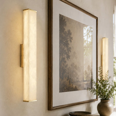 Valoria Alabaster Rectangular Wall Sconce