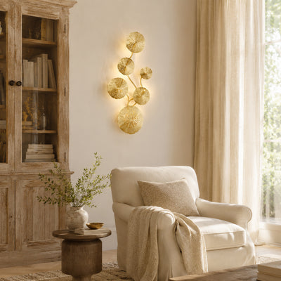Sylira Metal Lotus Leaf Wall Sconce