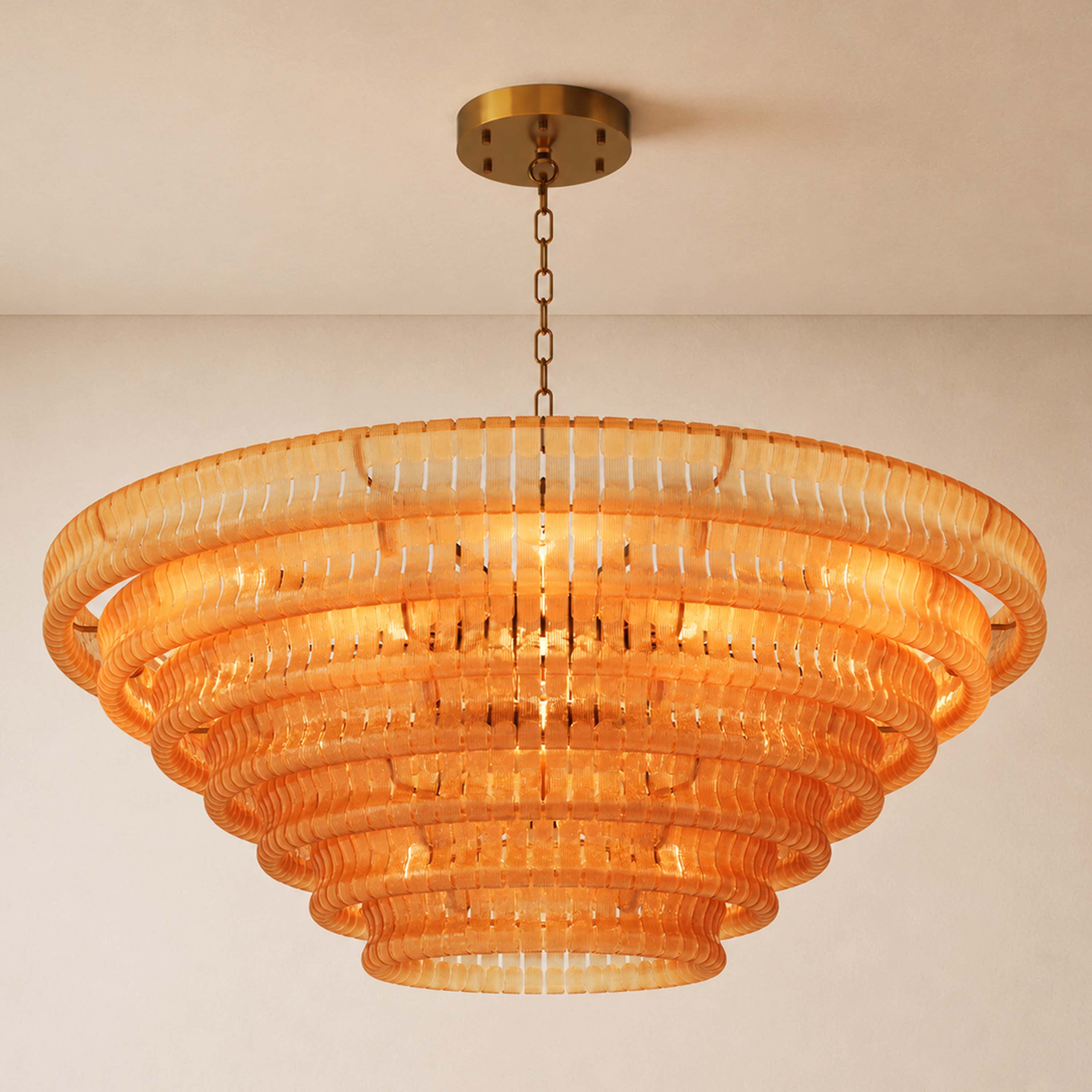 Ondalia Tiered Glass Custom Round Chandelier 48" 60"D