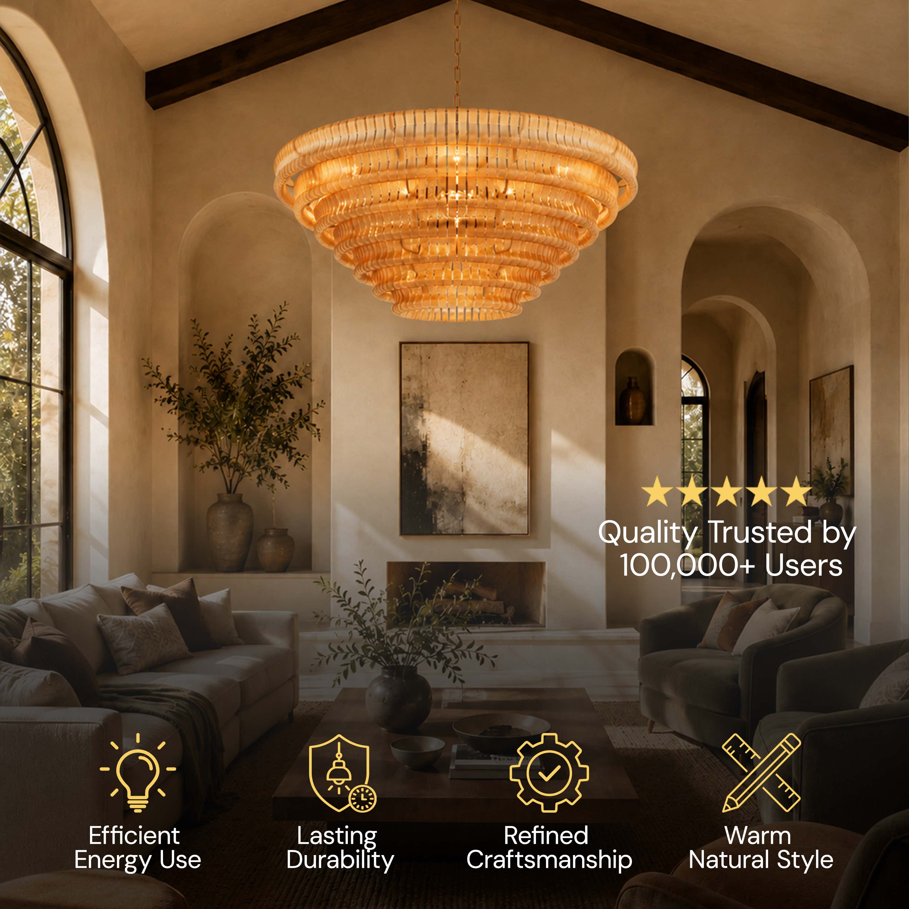 Ondalia Tiered Glass Custom Round Chandelier 48" 60"D