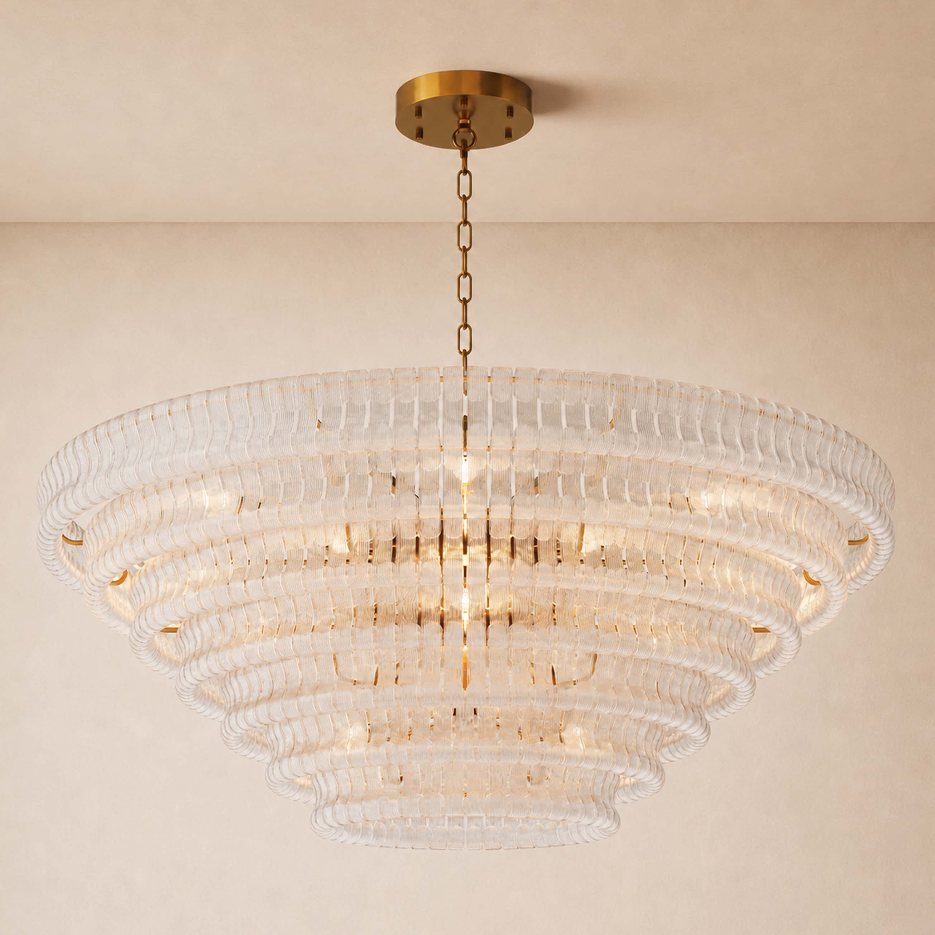 Ondalia Tiered Glass Custom Round Chandelier 48" 60"D