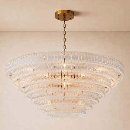 Ondalia Tiered Glass Custom Round Chandelier 48" 60"D