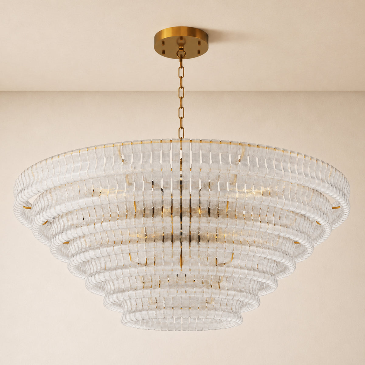 Ondalia Tiered Glass Custom Round Chandelier 48" 60"D