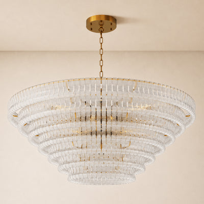 Ondalia Tiered Glass Custom Round Chandelier 48" 60"D