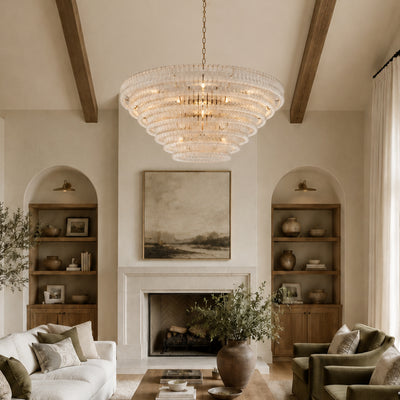 Ondalia Tiered Glass Custom Round Chandelier 48" 60"D