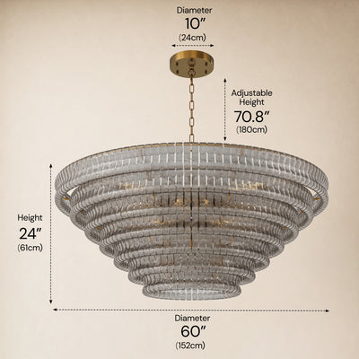 Ondalia Tiered Glass Custom Round Chandelier 48" 60"D