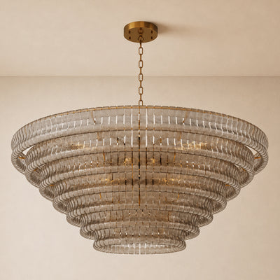 Ondalia Tiered Glass Custom Round Chandelier 48" 60"D