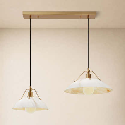 Aurevyn Resin Resin Alabaster Texture Multi-Light Linear Pendant