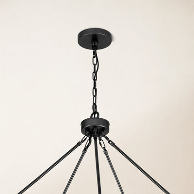 Cylora Glass Tube Round Chain Chandelier 60"D