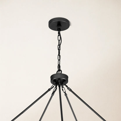 Cylora Glass Tube Round Chain Chandelier 152cm