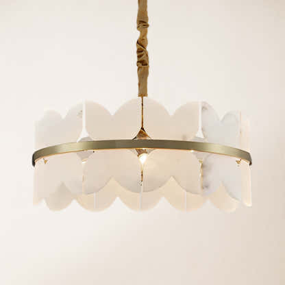 Cloudscape Alabaster Brass 1-Layer Chandelier 40cm D