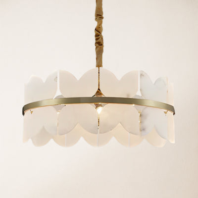 Cloudscape Alabaster Brass 1-Layer Chandelier 61cm D