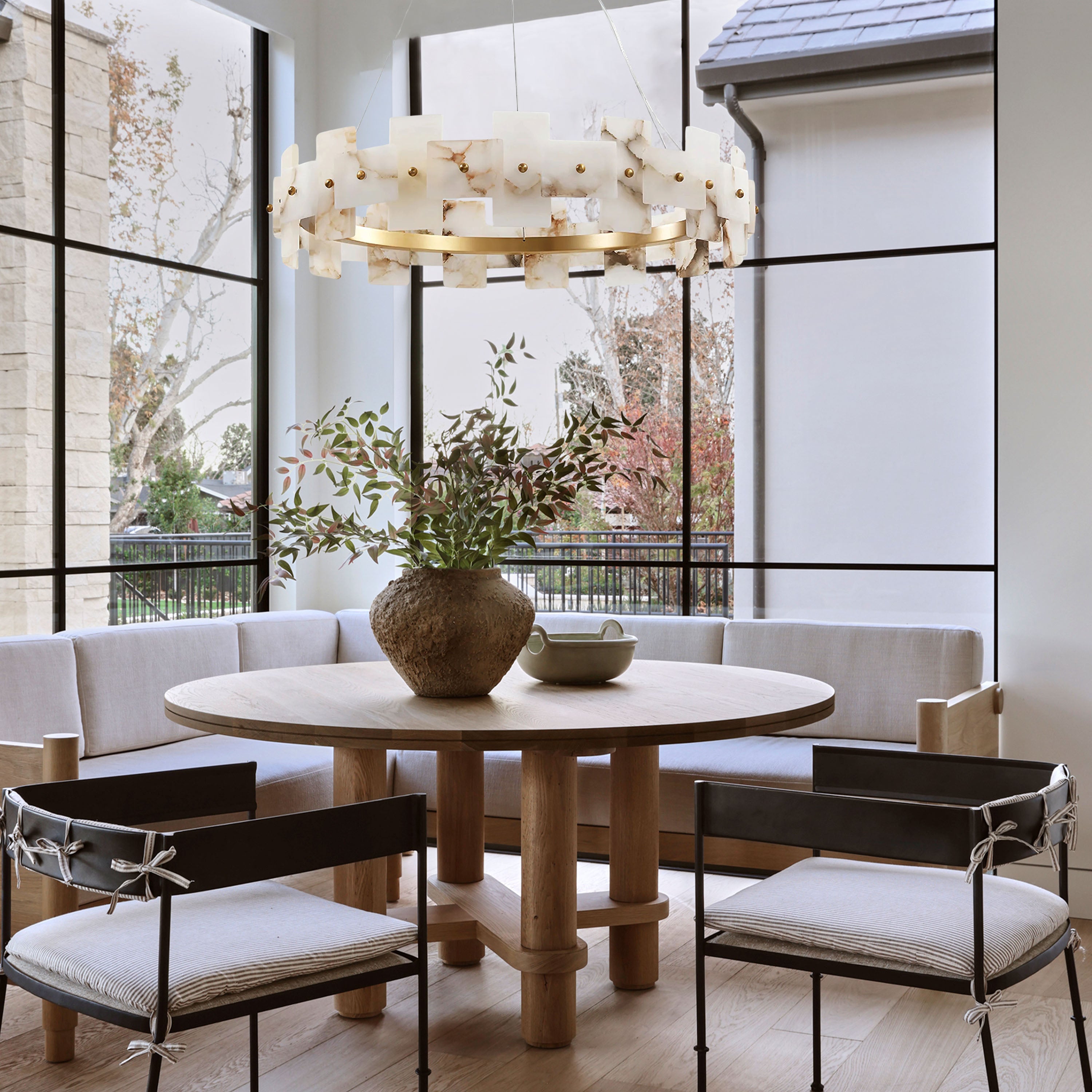 Calia Halo Alabaster Round Chandelier