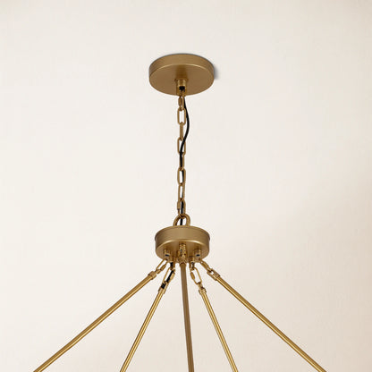 Cylora Glass Tube Round Chain Chandelier 152cm