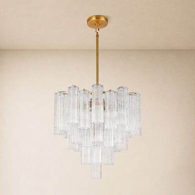 Lumeris Glass Tiered Round Chandelier 24"D 