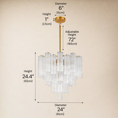 Lumeris Glass Tiered Round Chandelier 24"D 