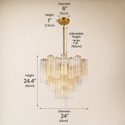 Lumeris Glass Tiered Round Chandelier 24"D 