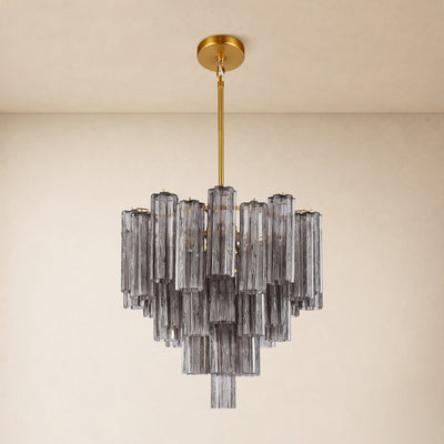 Lumeris Glass Tiered Round Chandelier 24"D 