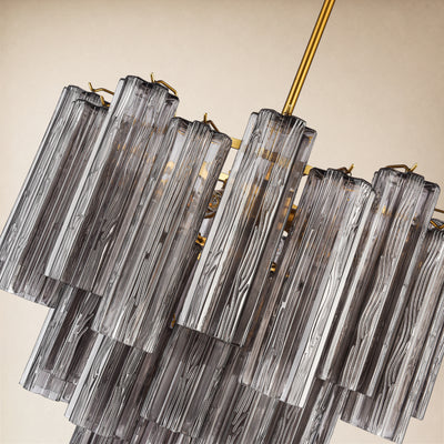 Lumeris Glass Tiered Round Chandelier 24"D 