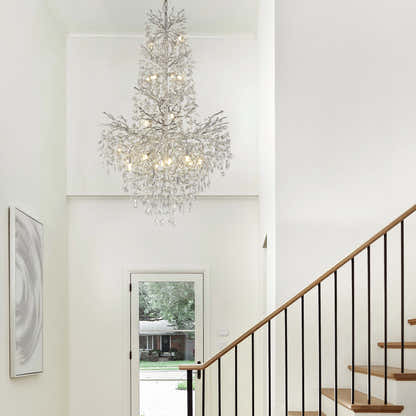 Frostleaf Crystal Cascade Grand Staircase Chandelier 61"H