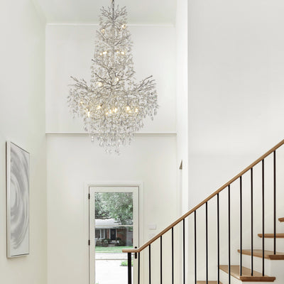 Frostleaf Crystal Cascade Grand Staircase Chandelier 61"H