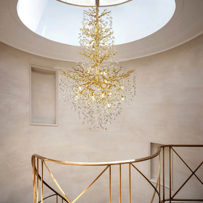 Frostleaf Crystal Cascade Grand Staircase Chandelier 61"H