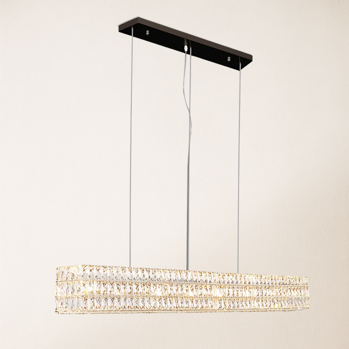 Mia Rectangular Crystal Chandelier 155 cm W