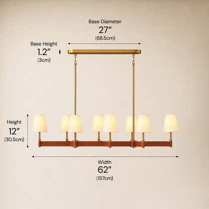Corvella Leather Custom Linear Chandelier 62" 72"W