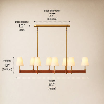 Corvella Leather Custom Linear Chandelier 62" 72"W