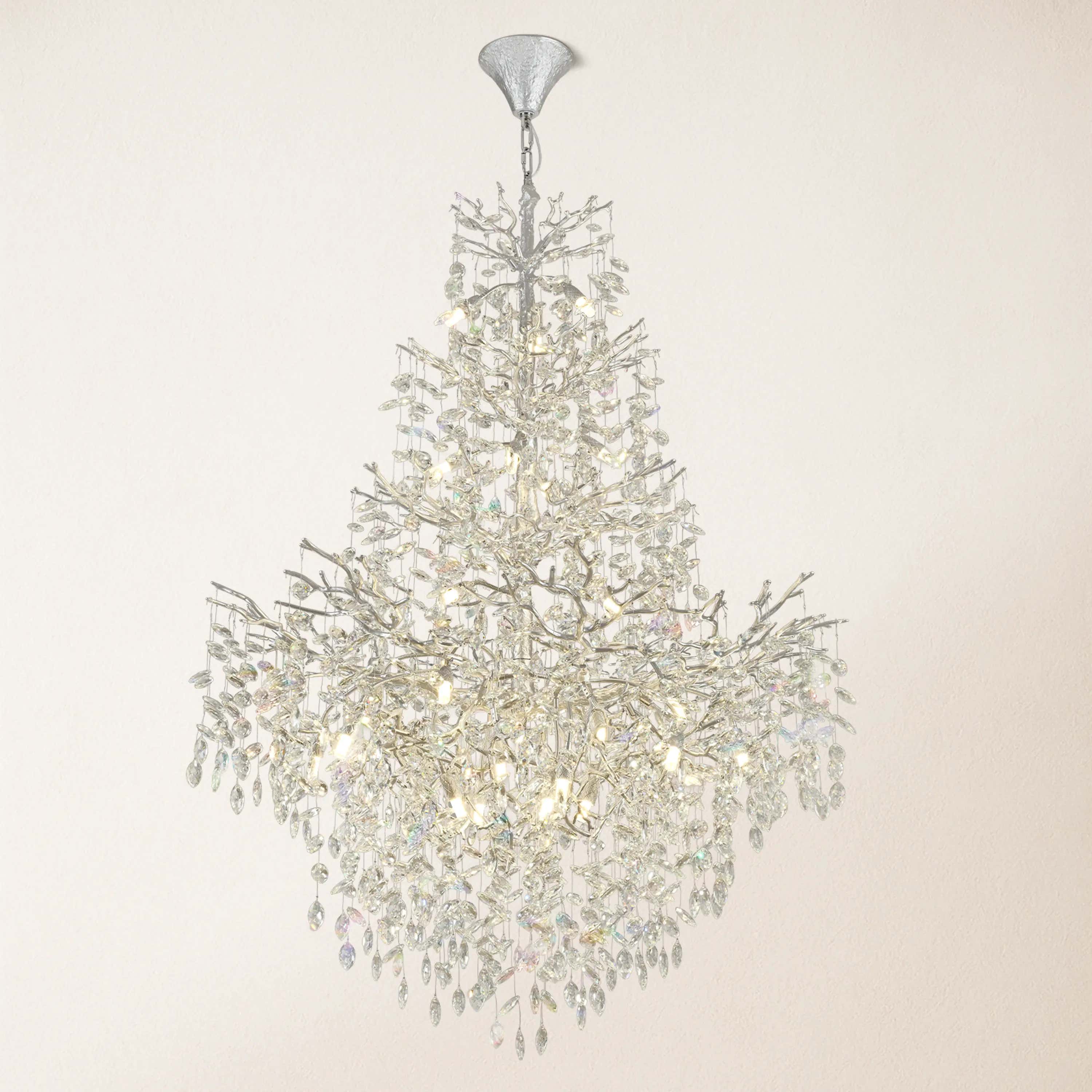 Frostleaf Crystal Cascade Grand Staircase Chandelier 65"H