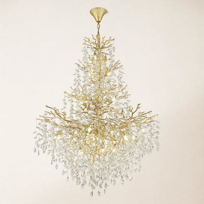 Frostleaf Crystal Cascade Grand Staircase Chandelier 65"H