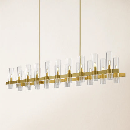 Cylora Glass Tube Rectangular Chandelier 173cm