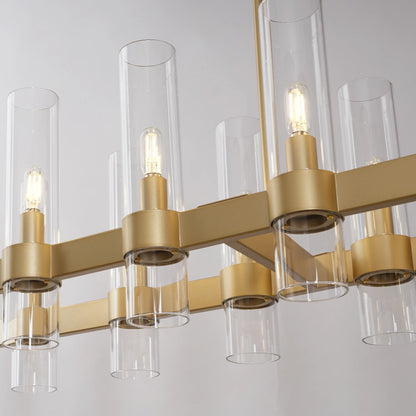 Cylora Glass Tube Rectangular Chandelier 173cm