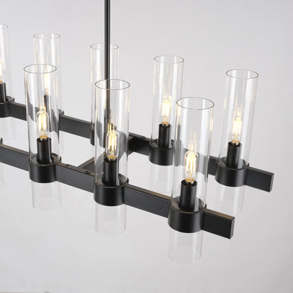Cylora Glass Tube Rectangular Chandelier 173cm