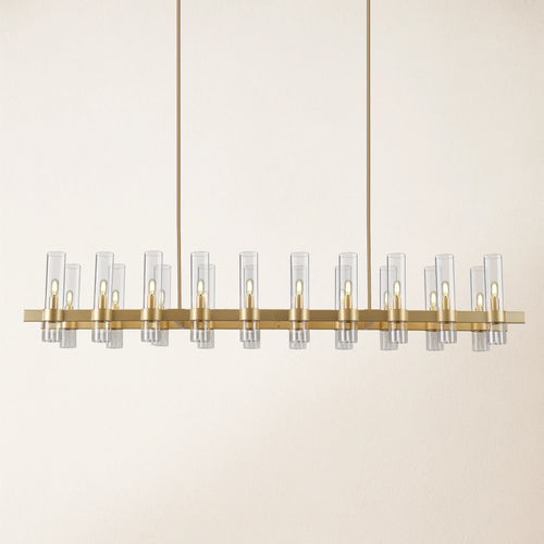 Cylora Glass Tube Rectangular Chandelier 173cm