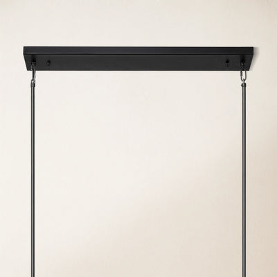 Cylora Glass Tube Rectangular Chandelier 68"W