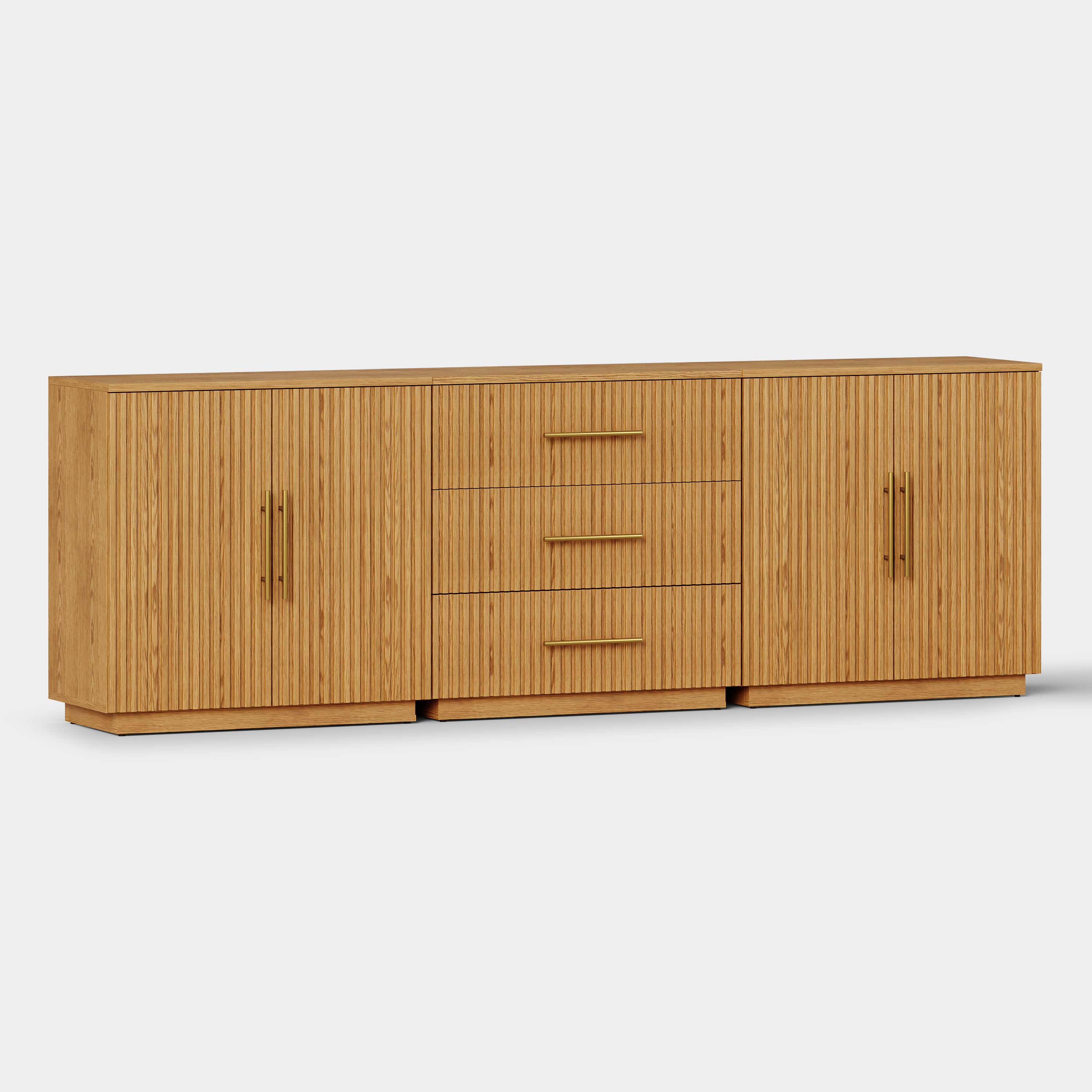 Holt Oak Modular Media Console (Set of 3)