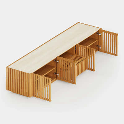 Isla Oak Sintered Stone Media Console 80"