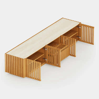 Isla Oak Sintered Stone Media Console 80"