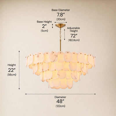 Moira Alabaster Multi-Tier Round Chandelier 48"D