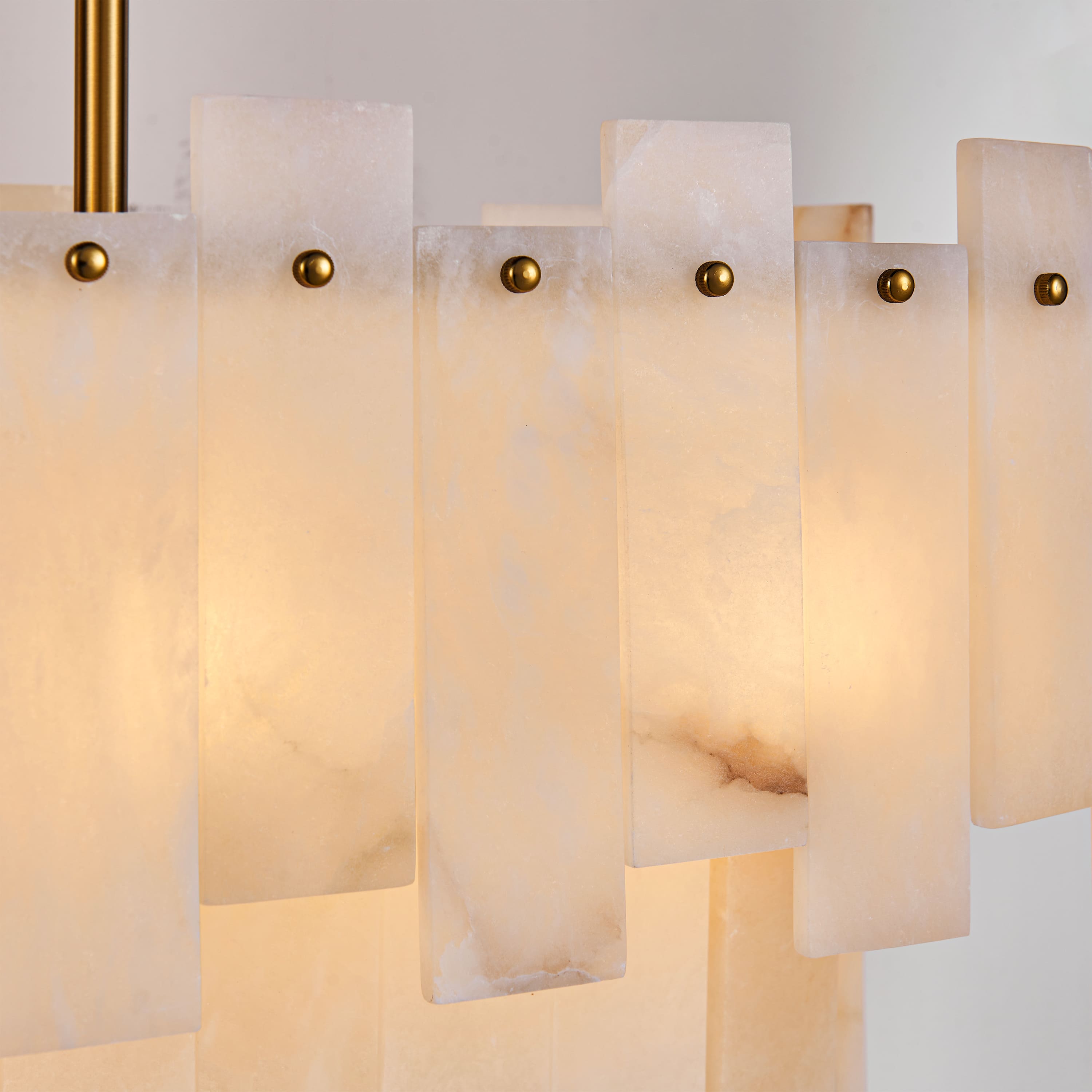 Nivislight Alabaster 2-Tier Rectangular Chandelier 101cm D