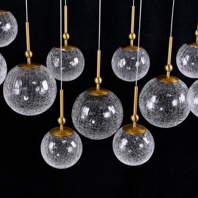 Elowen Crackled Glass Cluster Rectangular Chandelier