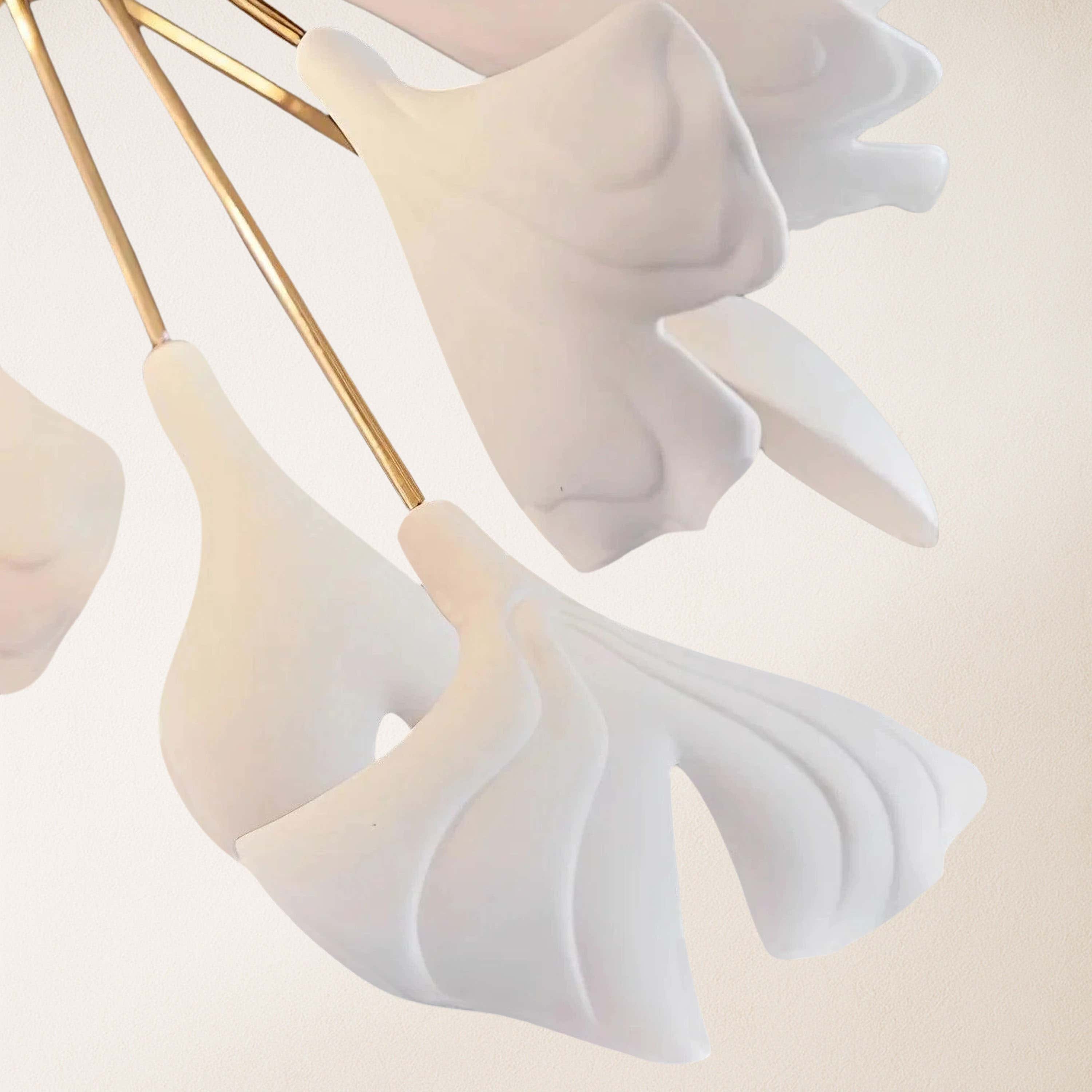 Twilight Branches Ceramic Ginkgo Chandelier 72cm D
